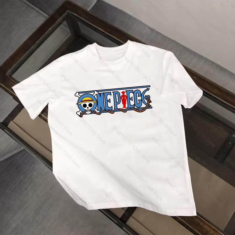 

2026 One Piece Japanese Anime Unisexs TShirt Cotton Y2K Harajuku Comfortable summer loose Unisexs Tshirt S