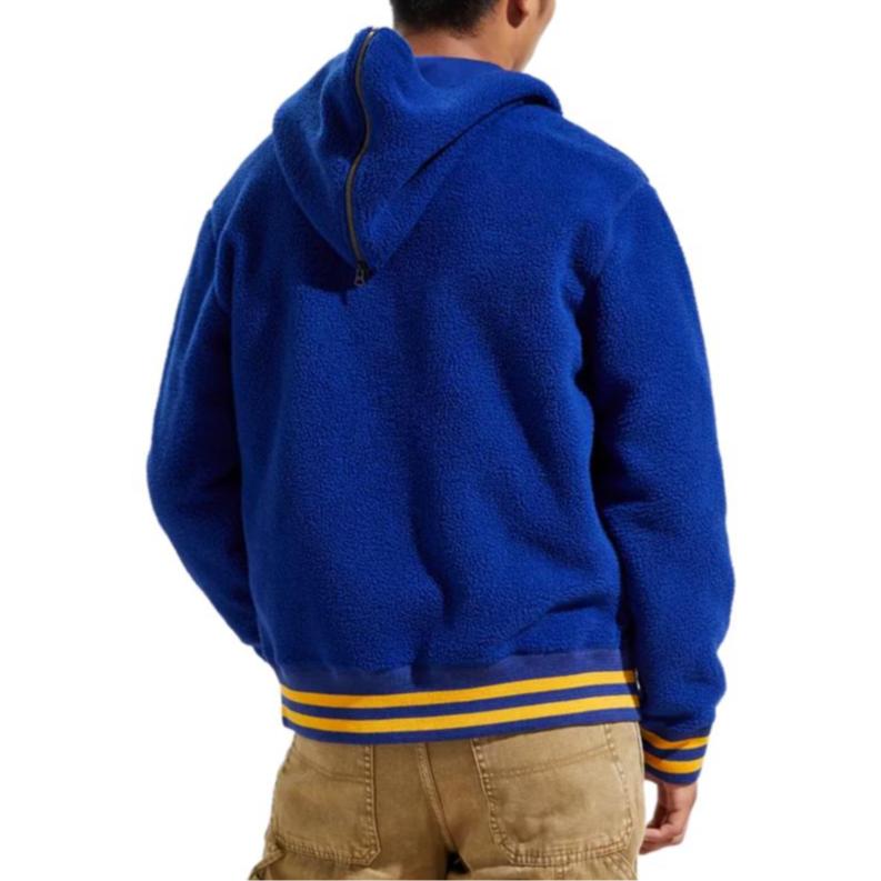Polo Ralph Lauren Tiger Letter Embroidered Fleece Hooded Baseball Jacket Men Jacket Blue 710775932-001