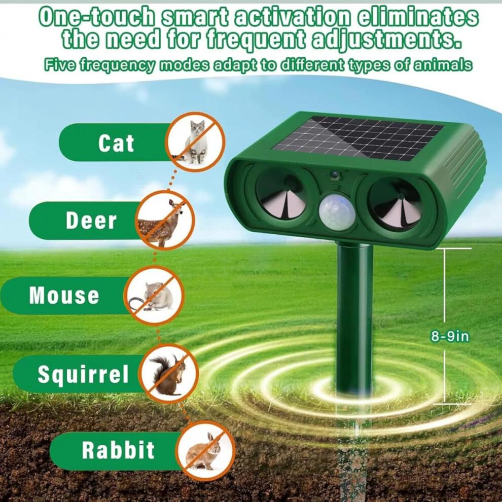 Répulsif pour chats de jardin, répulsif solaire ultrasonique pour animaux, épouvantail ultrasonique à installation rapide pour chats av