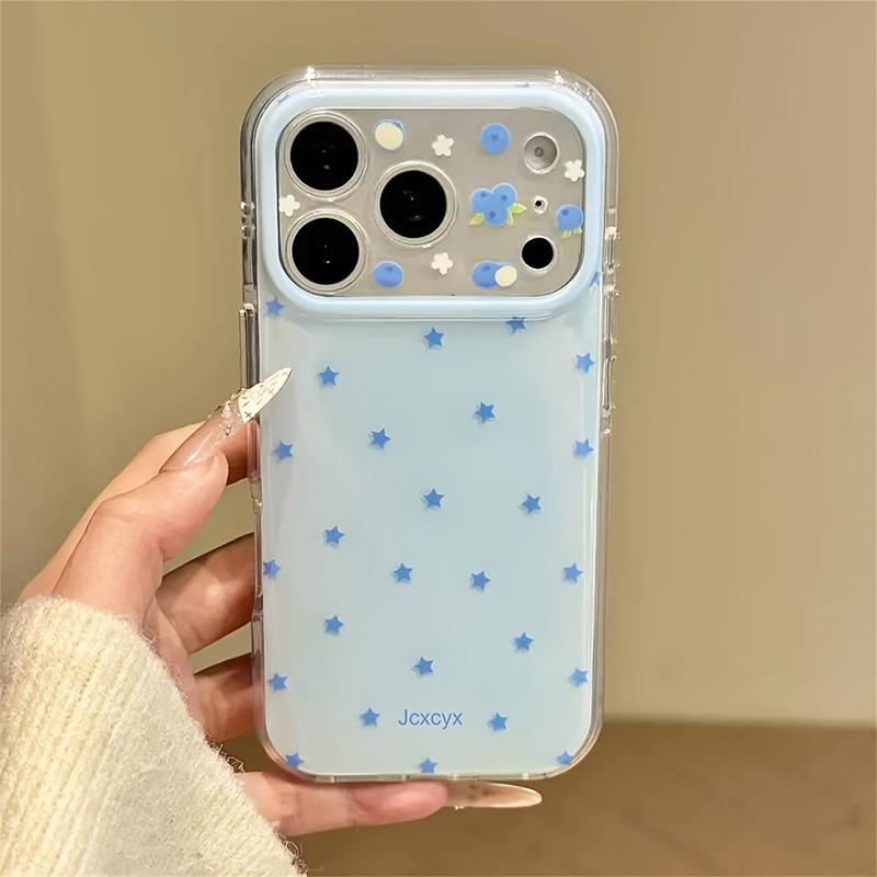 Summer Fruit Stars Pattern Silicone Soft Phone Case For iPhone 17 16 15 Pro Max 14 13 12 11 Pro Shockproof TPU Bumper Cover