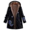 Women S Oversized Printed Hooded Zip Up Long Sleeve Casual Coat