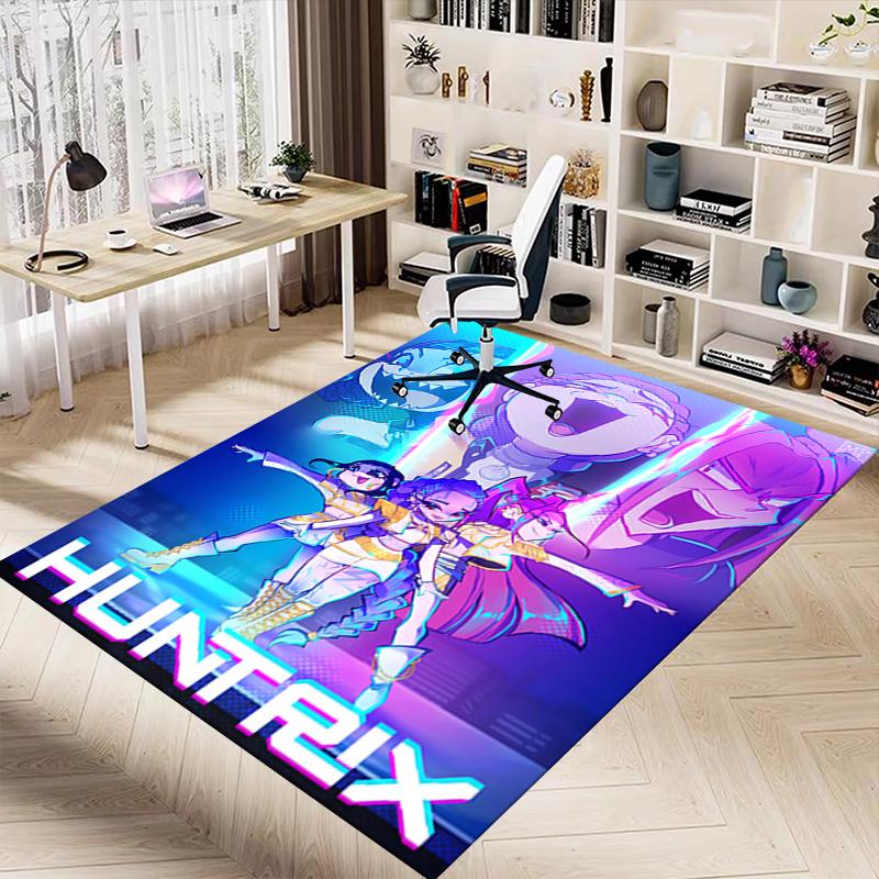 Future Warriors Huntrix Unite Carpet For Playroom Bedroom Living Room Sofa Home Decorkids Game Area Rug Nonslip Floor Mat