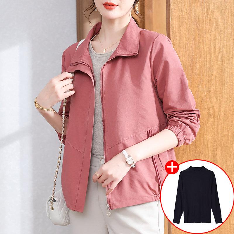 Spring 2026 Fashion Trench Coat for Middle-Aged and Elderly Women - Elegant Short Jacket for Mother's Day