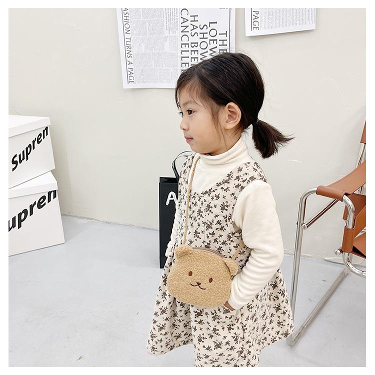 Plush Cartoon Crossbody Bag for Kids, Cute Soft Shoulder Pouch for Toddlers, Children's Mini Backpack for Daily Use
