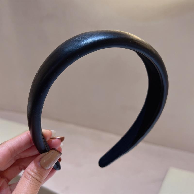 1pc Leather Wide Headband for Women, Retro French Style Face Wash, Hair Pressure Headband, Hair Clip Headband, Hair Accessory