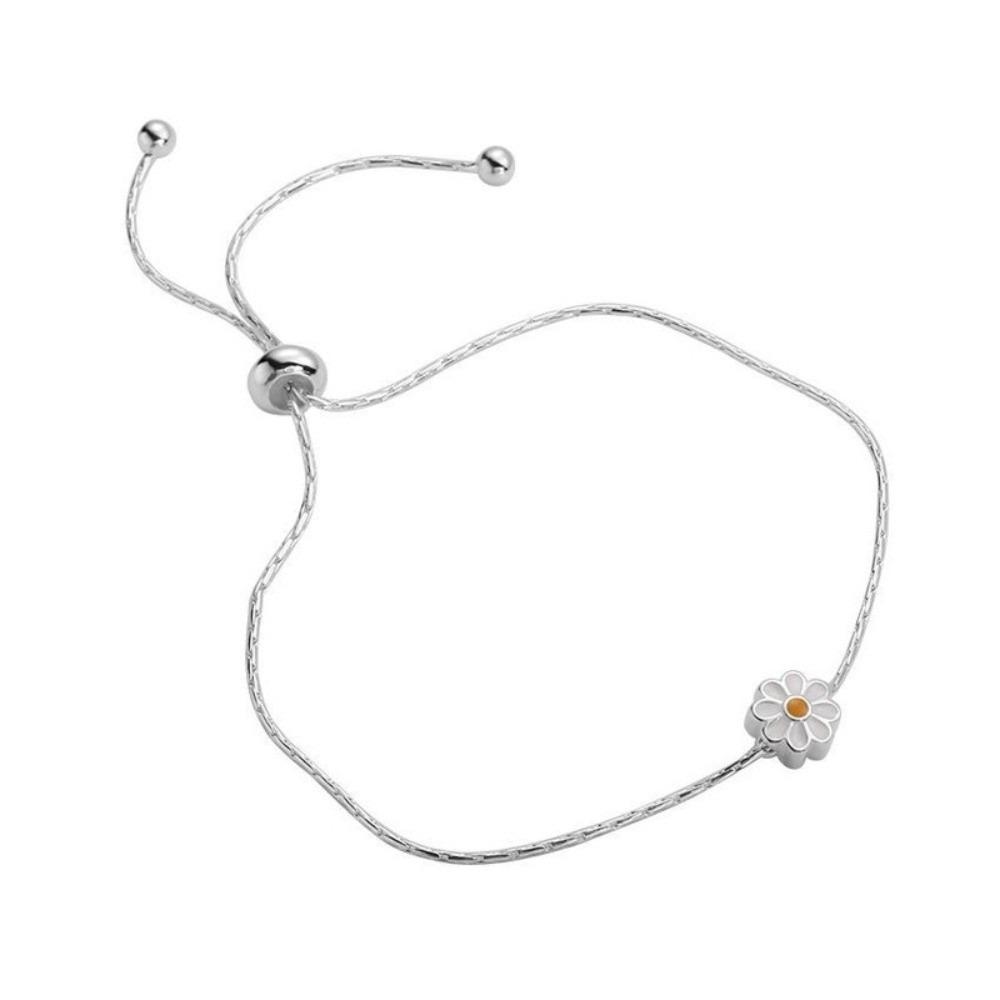 

Adjustable Daisy Bracelet Luxury Friendship Bracelet Creative Women Flower Hand Bracelet Friends серебряный