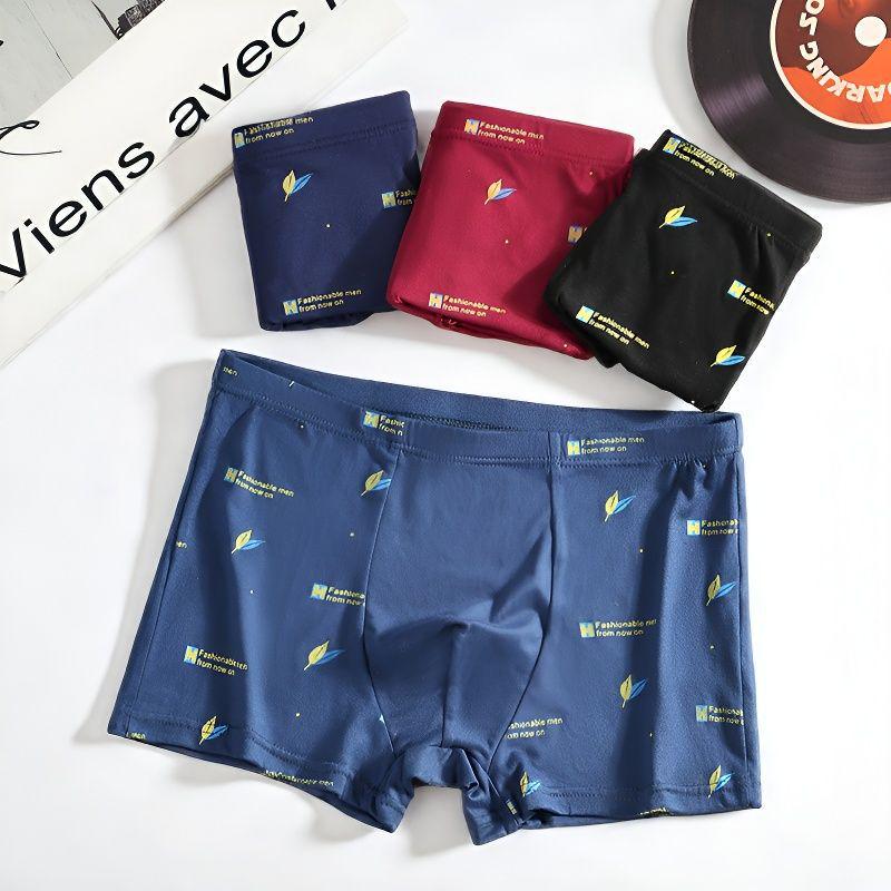 Men's Mid-Rise Boxer Briefs, Soft and Comfortable, Four-Corner Shorts, Boys' and Men's Underwear