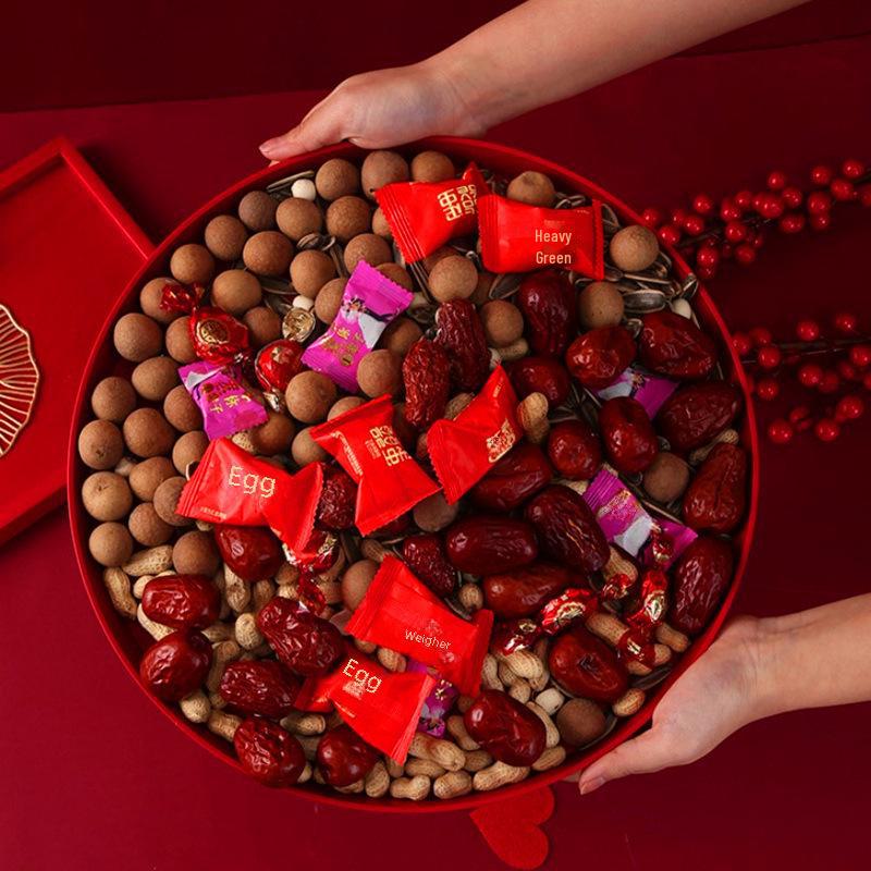 Bandeja redonda de plástico vermelho para frutas e doces para sala de estar ou mesa de centro