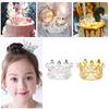 Itisyou Mini Crown Cake Topper Hair Ornament Hair Accessory, Gold and Silver, Set of 2