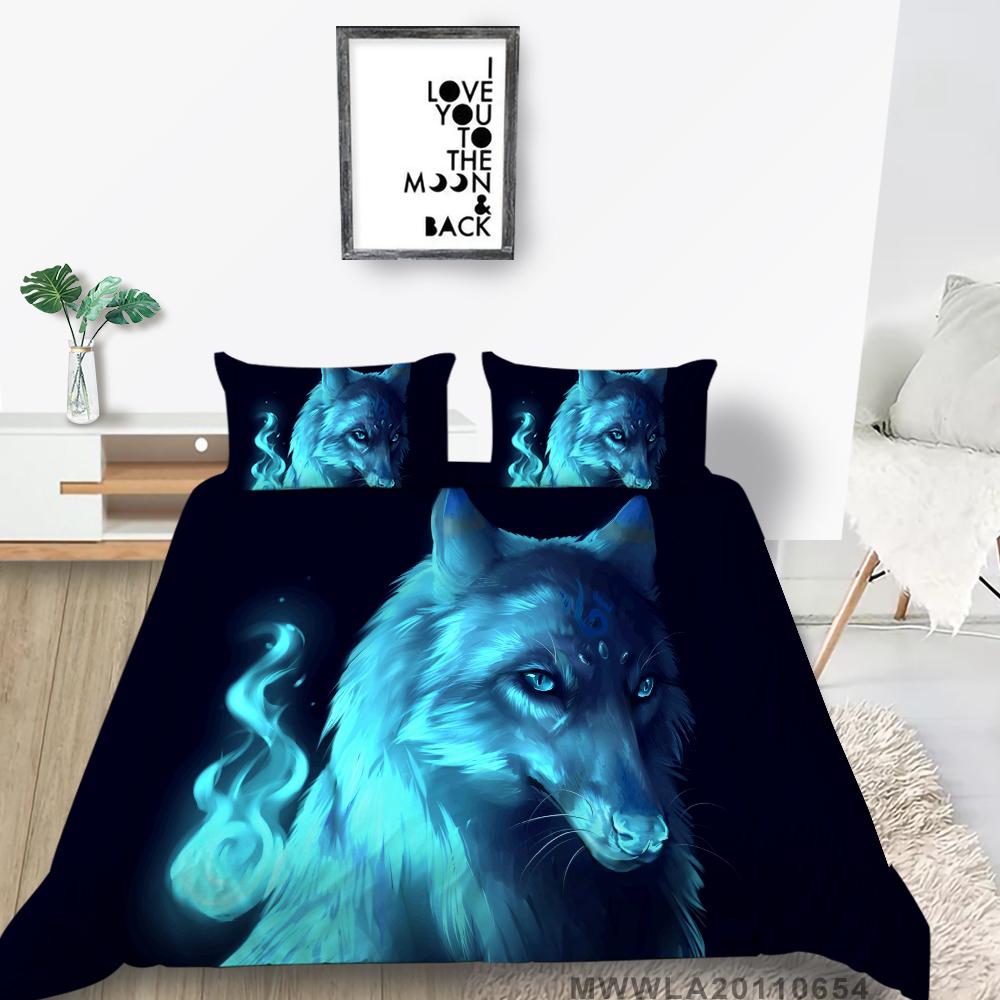 

Роскошный новый комплект пододеяльников с 3D принтом волка для девочек и мужчин, для взрослых, двойной, двойной, дышащий комплект постельного белья Single 135x200cm