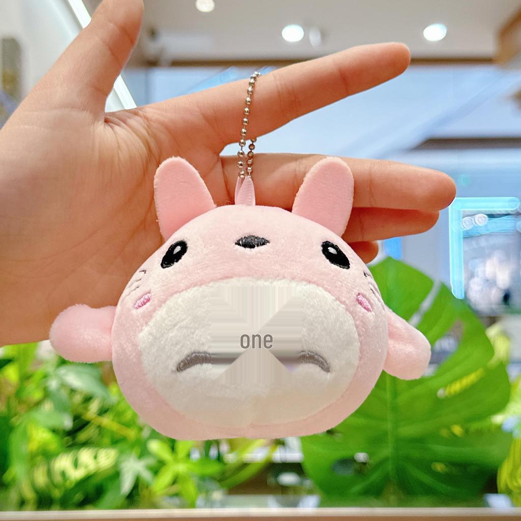 Japanese Style Cute Totoro Plush Keychain - Cartoon Stuffed Doll Pendant Keyring