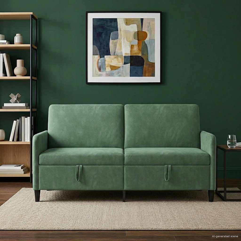 Storage Sofa in Sea Green 172 x 78 x 87 cm Polyester