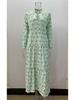 2023 Autumn/Winter Retro Stand Collar Loose Plus Size Fashion Long Dress