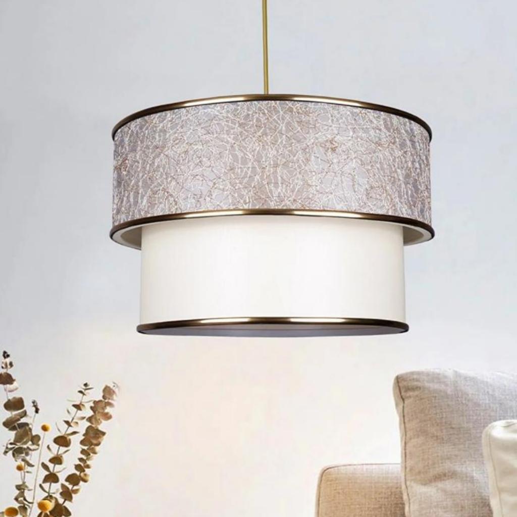 Candelabru cu pandantiv cu un singur tort Corda de aur Lampă de sufragerie cu dungi aurii