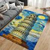 "Leaning Tower of Pisa Van Gogh Style Printed Living Room Carpet" Suitable for Use As an Anti-slip for Living Room Bedroom Sofas