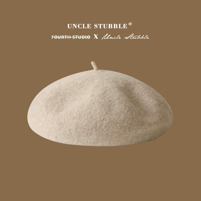 High Quality Wool Beret Not Easy To Pill Korean Version Solid Color Retro Painter's Hat for Girls To Show Their Temperament