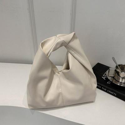 Borsa a tracolla da donna, con pieghe, a forma di nuvola, alla moda, grande capacità, estiva, colore caramella