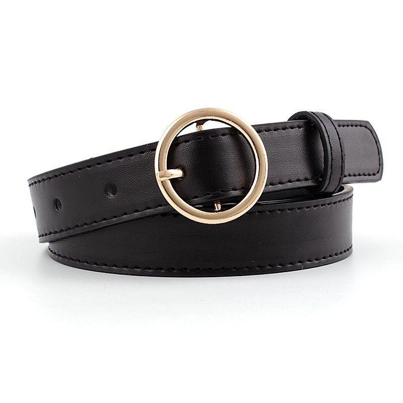 

Versatile Womens Sleek Pu Buckle Belt Perfect For Jeans And Outfits Student чорний