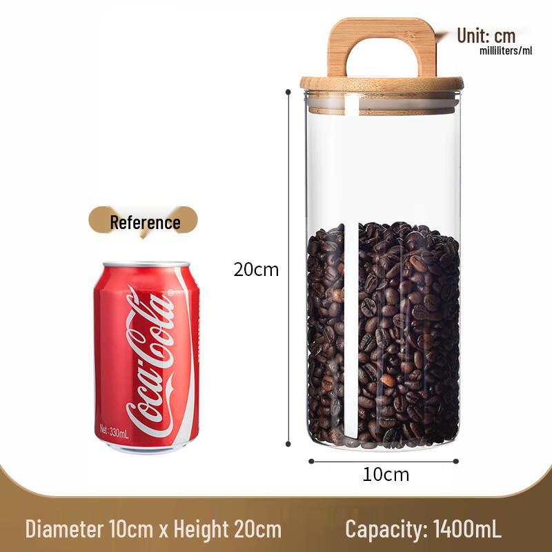 

ZISIZ Vintage Round Glass Storage Jars with Bamboo Lids