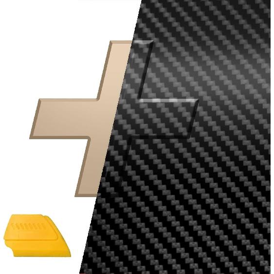 Auto Emblem Car Wrap Vinyl, Black Carbon Fiber, 11.8 Inches x 4 Inches Sheets (x