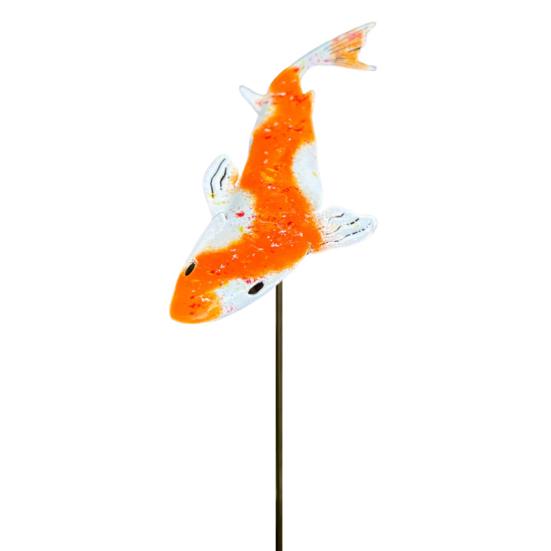 

Декоративный колышек для сада в виде карпа, металлический, красочный, яркий, украшение в виде рыбы, декор для улицы, колышек-карп для двора, газона, приподнятых грядок