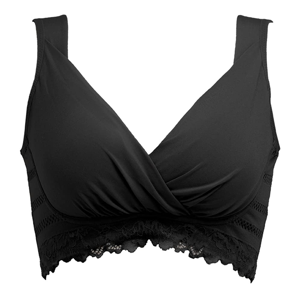 New Maternity M [Bradelis York] Bra, Non-Wired Cache-Coeur Bra, Black,