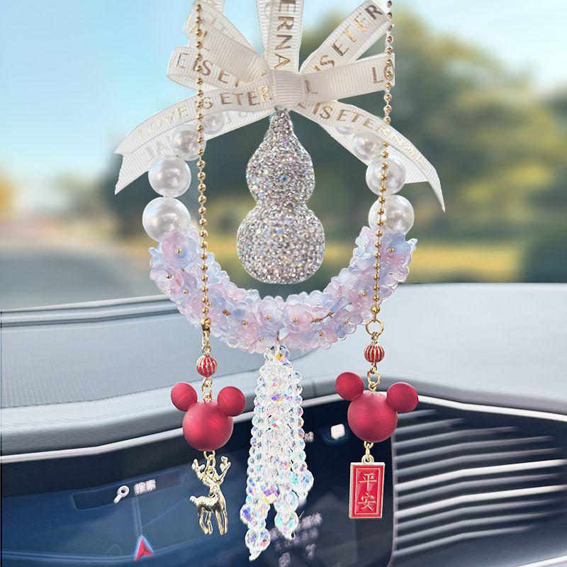 Crystal Gourd Car Safety Pendant for Rearview Mirror - Goddess Vibe Interior Decoration