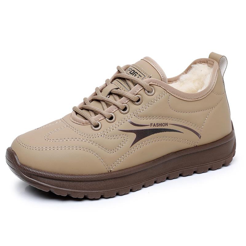 

Хлопковая обувь с флисом и утепленные зимние ботинки, женская удобная спортивная обувь на толстой подошве для улицы 41 хаки