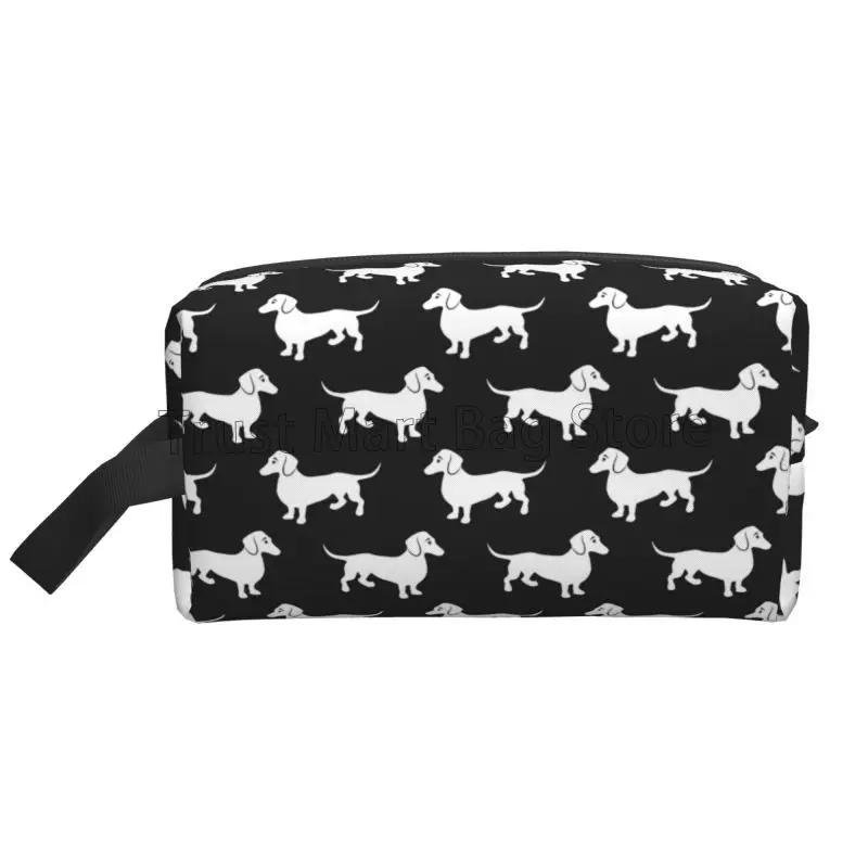 Niedliche Dackel Reise-Kosmetiktasche für Damen Große Make-up-Tasche Wasserdichter Toilettenartikel-Zubehör-Organizer für Damen Mädchen