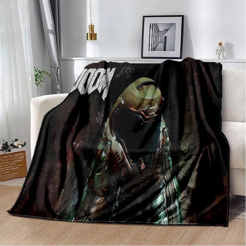 Doom Retro Game Gamer Cartoon  Blanket,Soft Throw Blanket for Home Bedroom Bed Sofa Picnic Travel Office Rest Cover Blanket Kids