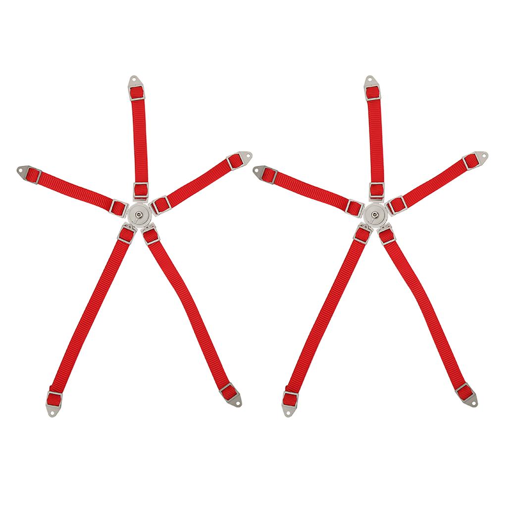 2PCS Simulated Driver Seat Belt Safety Simulation Strap for Axial 1 10 90018 RC Course TruckRed