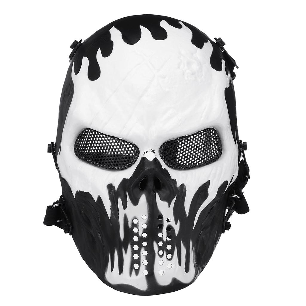 Maschera Protettiva Tattica Per Softair E Paintball - Teschio, Completa, Regolabile, Per Cosplay E Halloween - Foto 8
