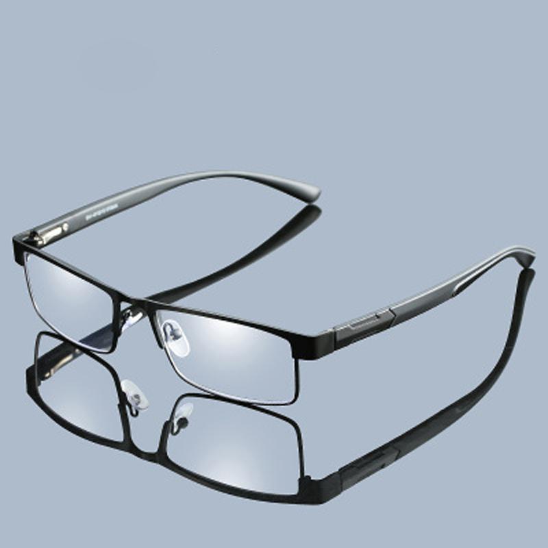 Rooftrellen Metal Frame Men Reading Glasses Vintage Business Hyperopia Eyewear Male Reading Eyeglasses +100 +150 +200 To +400