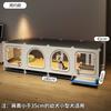 Small Dog Crate with Separate Toilet Area Puppy House for Teddy Bichon Pet Bedroom Kennel Cozy Puppy Home with Removable Tray