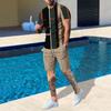 Plus Size Men's Summer Suit Round Neck Short Sleeved Shorts 3D Printed Loose Men's Casual Sports Set