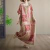 Abito estivo lungo maxi casual ampio da donna taglie forti manica corta cotone floreale vintage nuovo