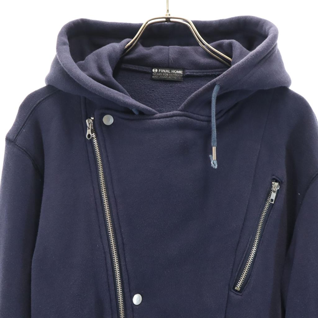 FINAL HOME Long sleeve Sweat double riders Zip hoodie M Navy Men's Used