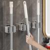 Hook Accessories Stainless Steel Mop Brush Broom Hanger Fixed Rack Mop Clip Holder Wall Mounted Kitchen Bathroom Organizer Shelf
