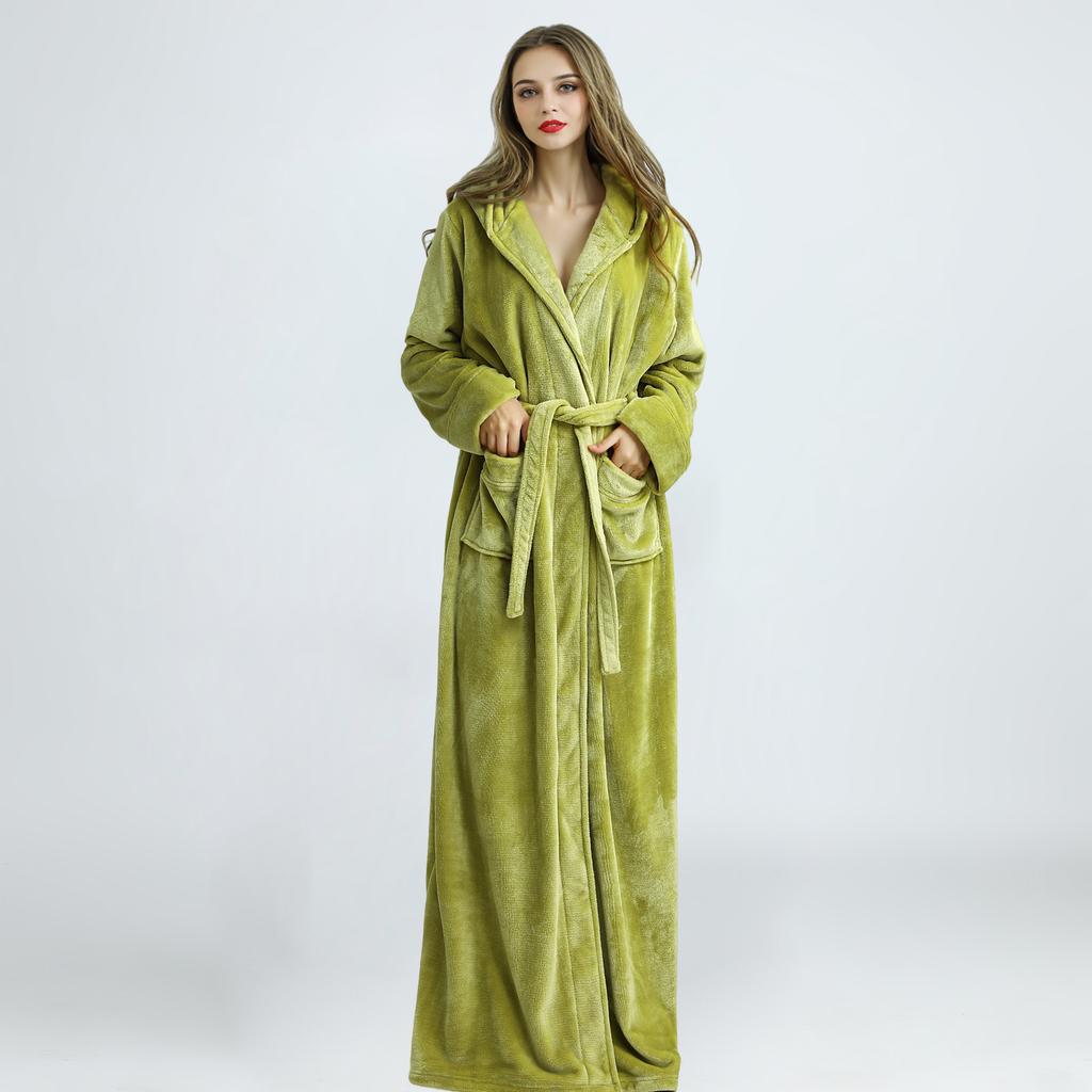 Halat de Baie cu Glugă de Iarnă pentru Bărbați Halate de Baie Lungi din Pluș cu Glugă Halat de Baie Confortabil și Călduros Halat de Spa Pufoasă cu Buzunare Halat de Casă pentru Bărbați Halate Pufoase din Fleece