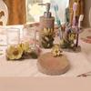 Resin Bathroom Utensils Lotion Bottle Soap Dish Mouthwash Cup Holder Toothbrush Holder Home Accessories Flower Bathroom Products