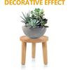 Milisten Wood Stool Plant Table, MidCentury Plant Stand Tall Holder Flower Pot Khaki