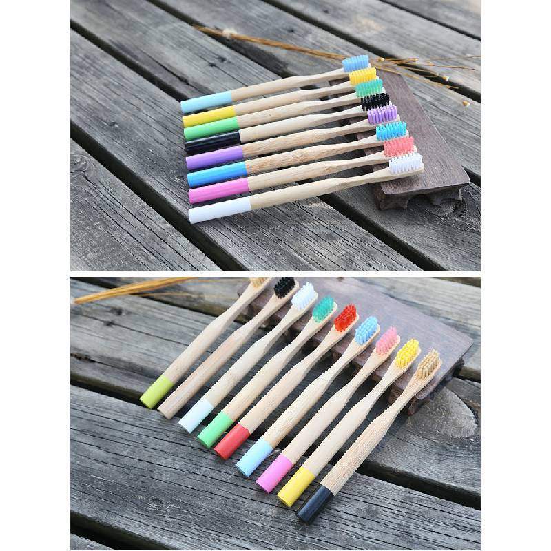 Bamboo Toothbrush Adult Bamboo Charcoal Soft Bristle With Round Handle For Oral Care