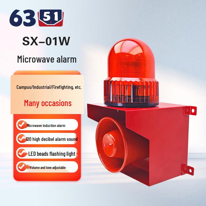 Microwave Motion Sensor Sound & Light Alarm