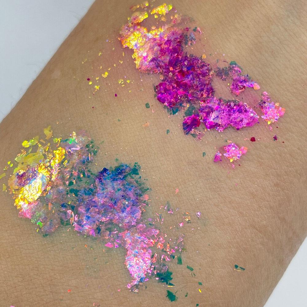 Crystal Fire Chameleon Nail Opal Flakes Iridescent Chrome Nail Powder Saprkly Chunky Glitter Mermaid Sequins Manicure Paillettes