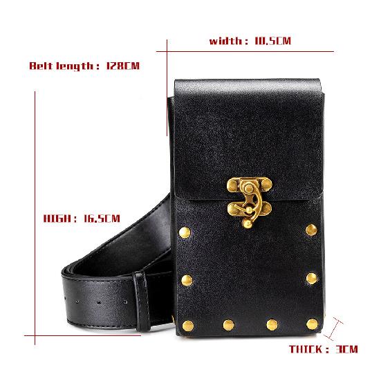 Chain Bag Women's Small Bag Steampunk Retro Motorcycle Bag Women's Shoulder Messenger Bag Women's Waist Bag