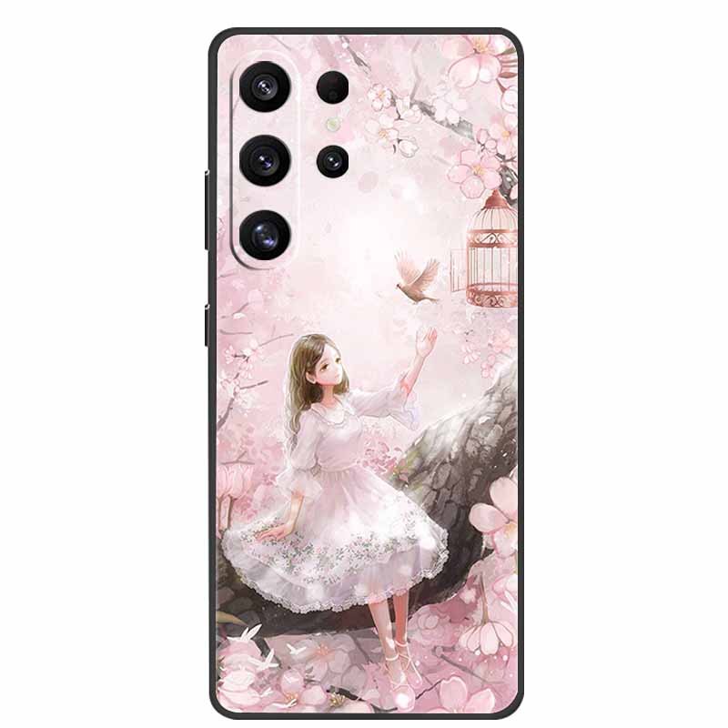 For Samsung Galaxy S26 Ultra Case Bumper Starry Sky Soft Silicone TPU Back Cover for Samsung S26 Ultra Phone Case Cute Cat Cover