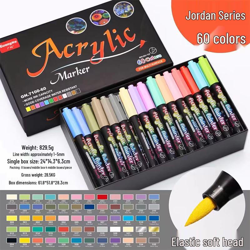 

100-кольорові акрилові маркери з м яким наконечником для DIY, графіті, журналів та малювання