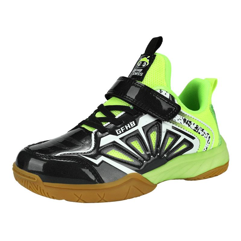Children's Badminton Shoes Luminous Velcro Table Tennis Shoes Boys Middle and Older Children Breathable Non-slip Girls Sports Shoes