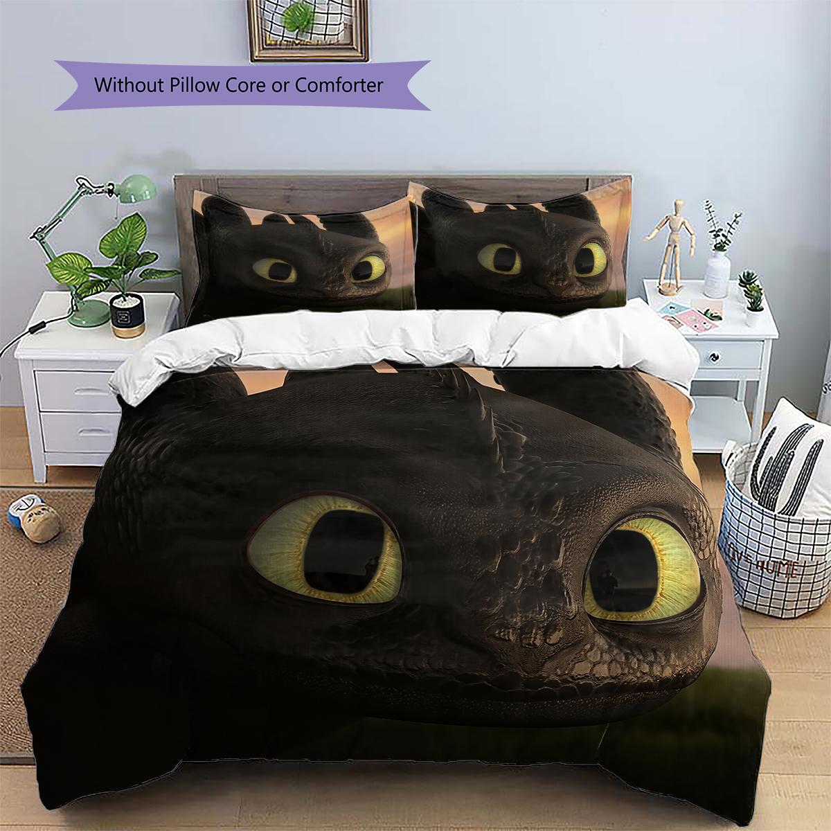 

How to Train Your Dragon Bedding Set Duvet Cover Pillowcase No Filler, Soft Home Bedroom Decor, Perfect Gift for Fans.chl 135x200cm