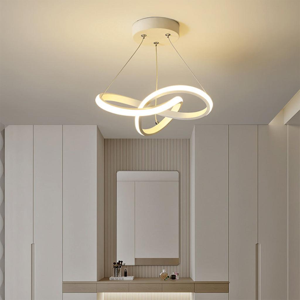 24cm Led Pendant Light Tricolor Nordic Linear Hanging Ceiling Bedroom Staircase Creative Lamp Lighting Black/White Modern Design